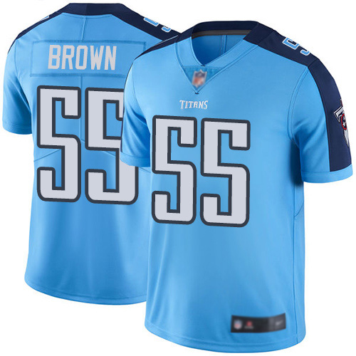 Tennessee Titans Limited Light Blue Men Jayon Brown Jersey NFL Football #55 Rush Vapor Untouchable